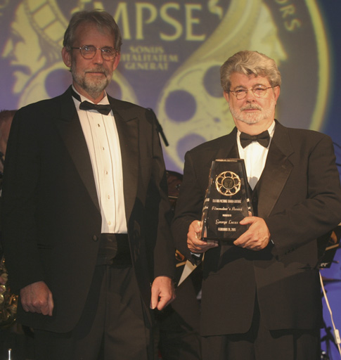 Walter Murch presents the award to George Lucas